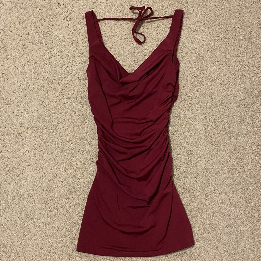 GARAGE Double Cowl Red Mini Dress - XXS